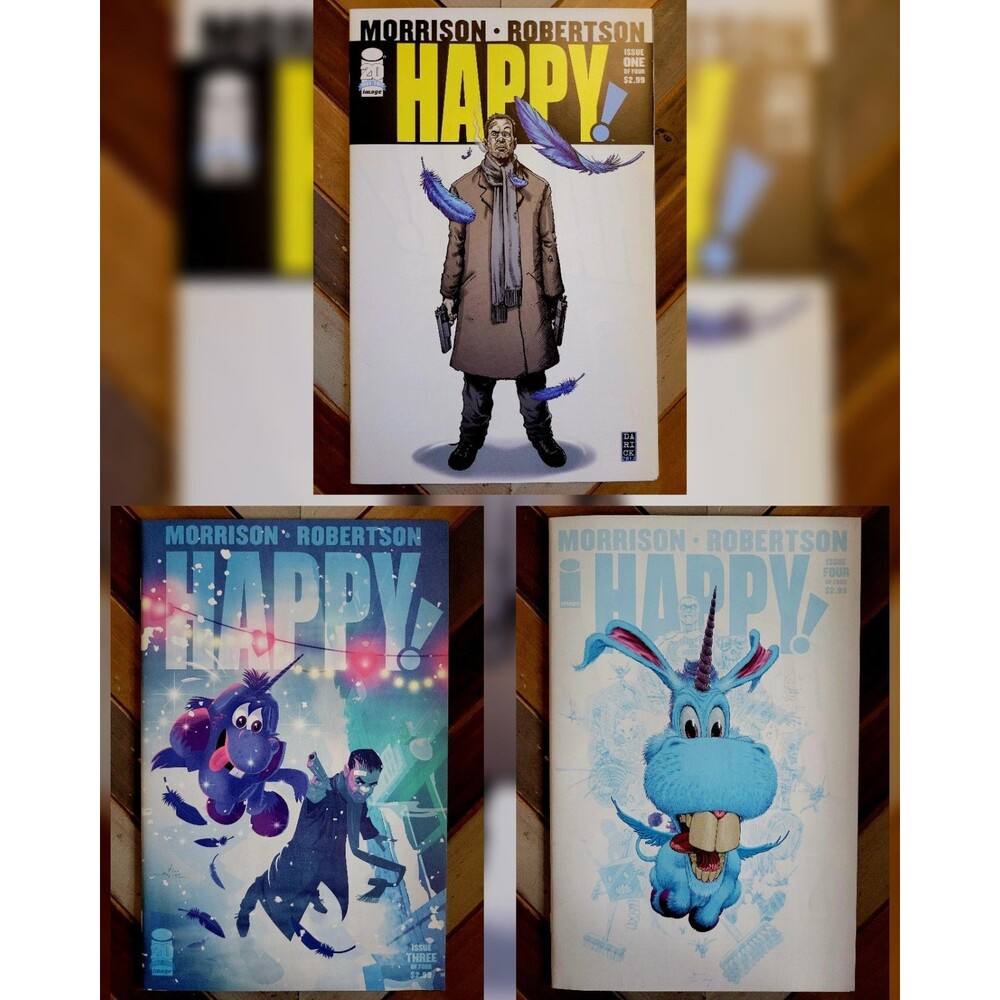Lot of 3: Happy #1, 3, and 4 (VF+) 1st Printings By Grant Morrison (Image 2012)